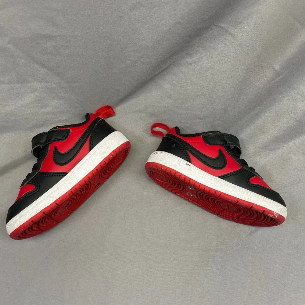 Nike Court Borough Low 2 Toddler Shoes‎ Red Black DV5458-600 Size 7C
